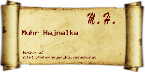 Muhr Hajnalka névjegykártya